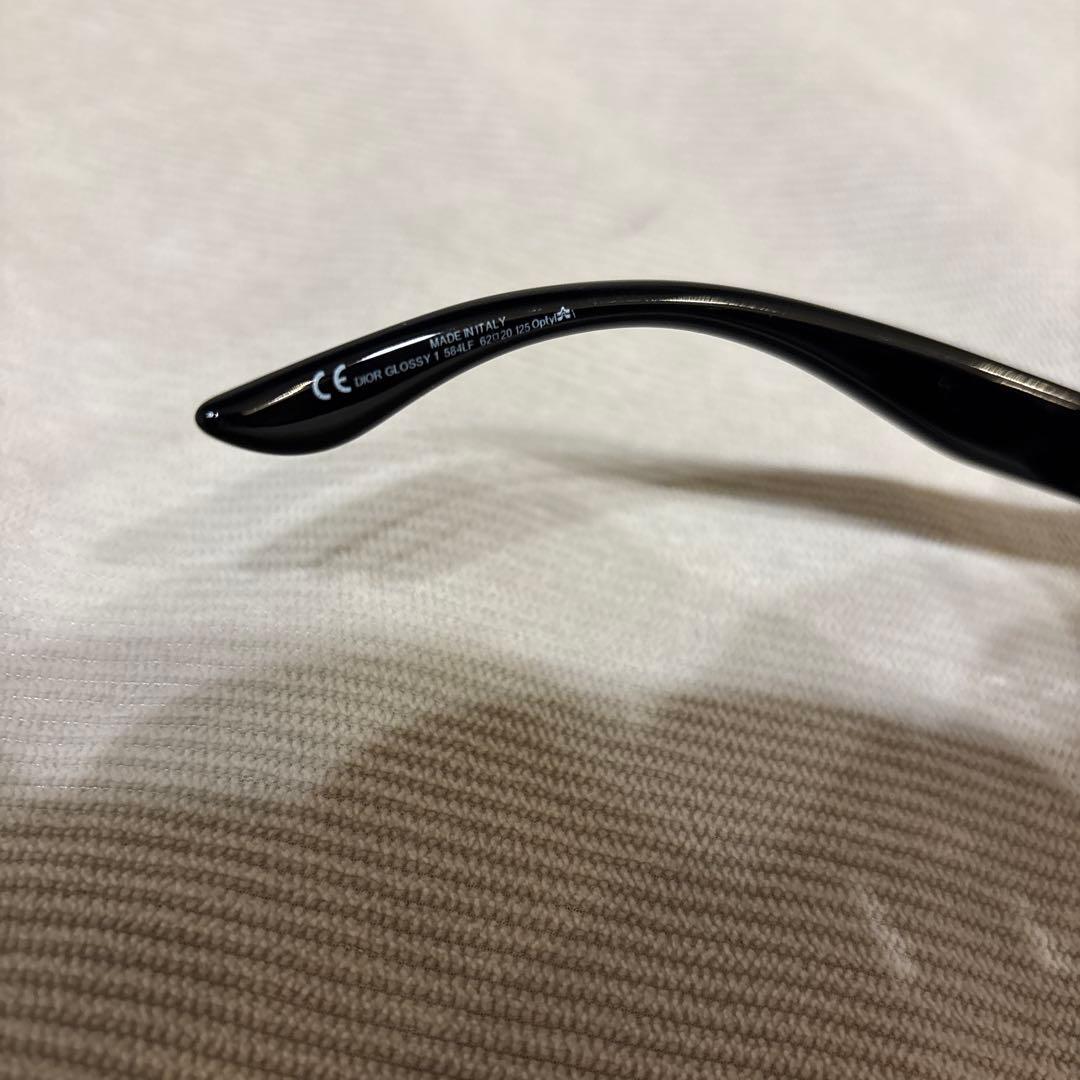 Dior ブラックラウンドサングラス　glossy