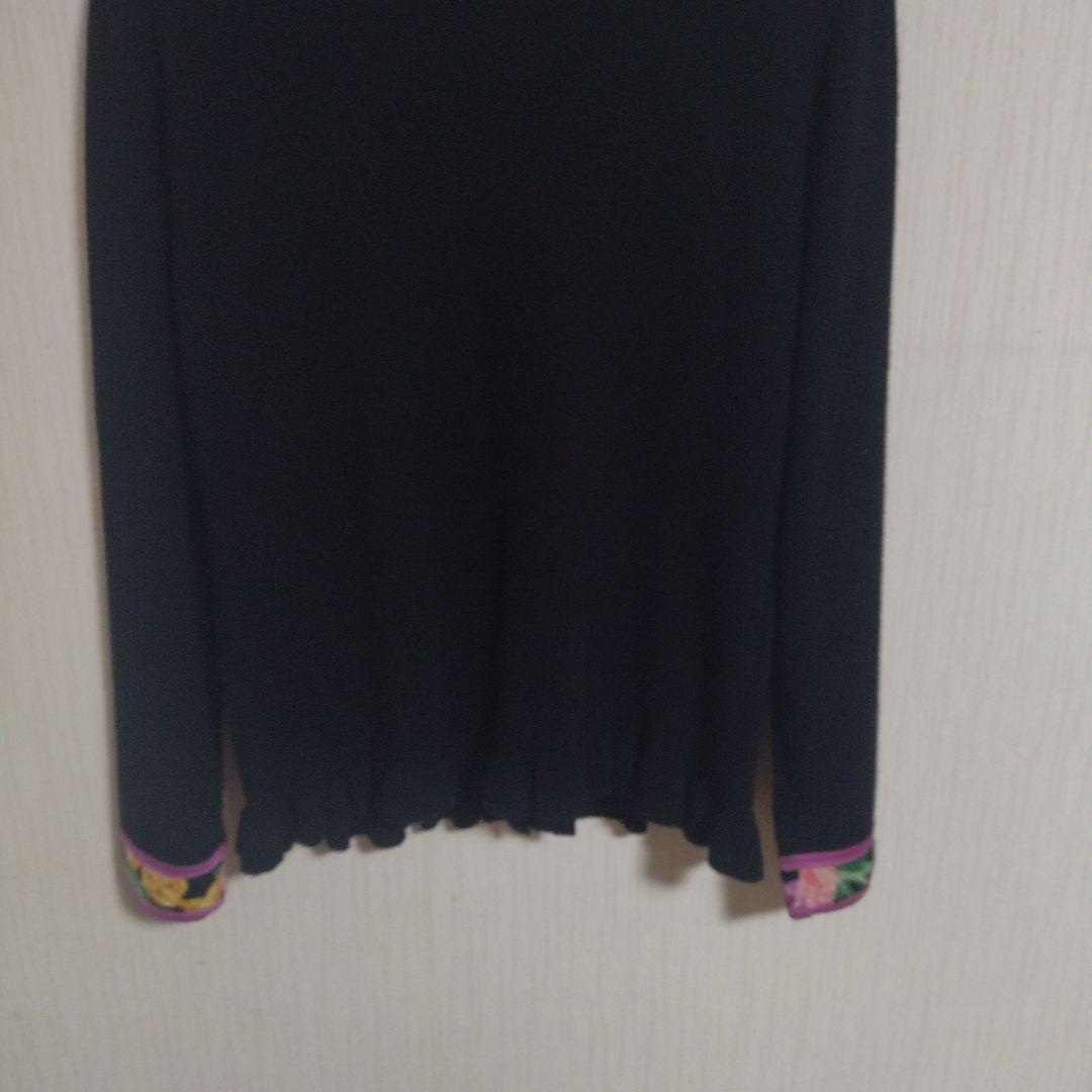 LEONARD　カシミア 花柄刺繍 　　　　　　長袖カーディガン