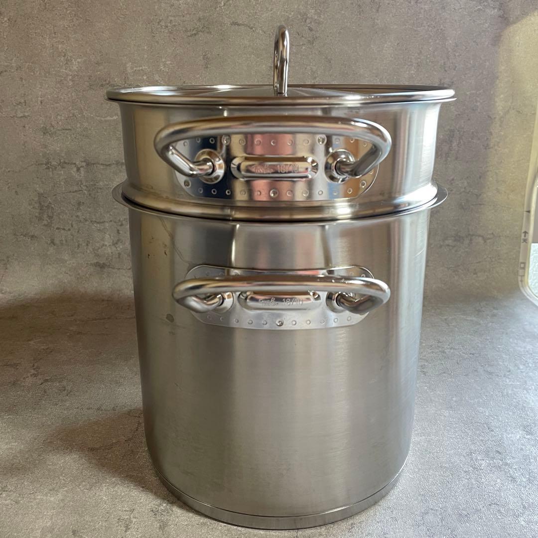 フィスラー (Fissler) パスタ鍋 ステンレス 両手鍋20cm