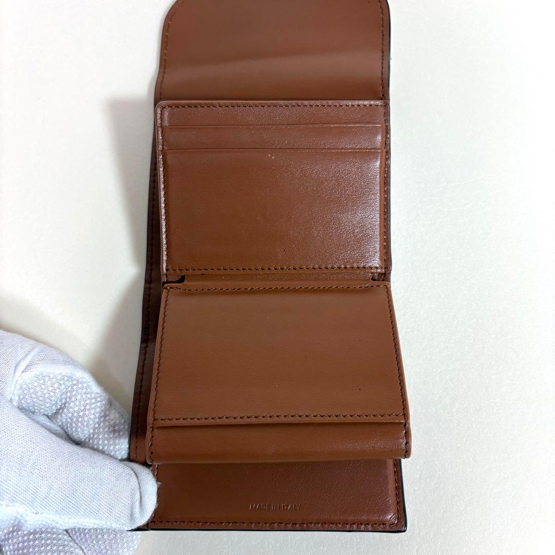 付属品CELINE トリオンフ スモール フラップ ウォレット 三つ折り タン