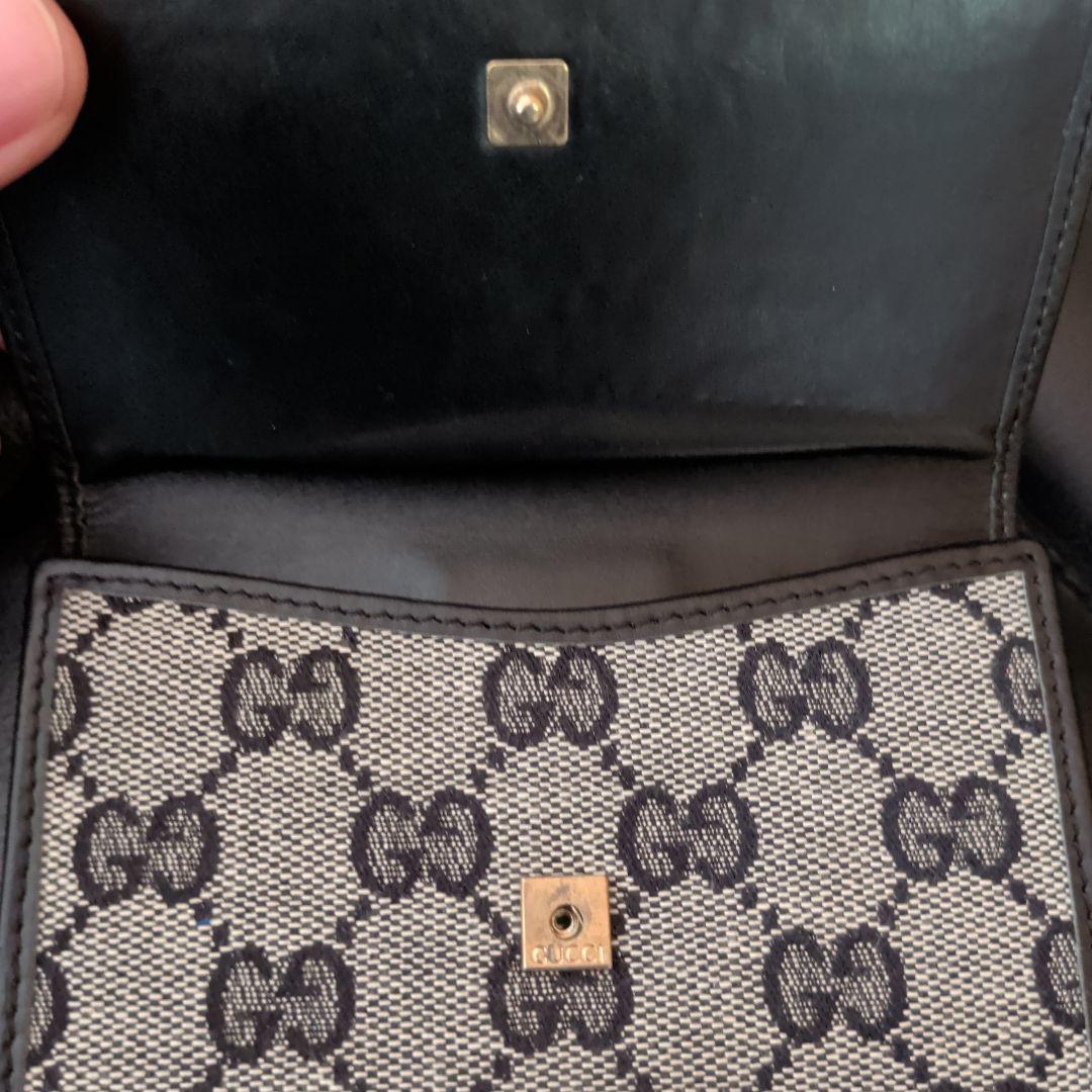 GUCCI 二つ折り財布 ブラック グレー