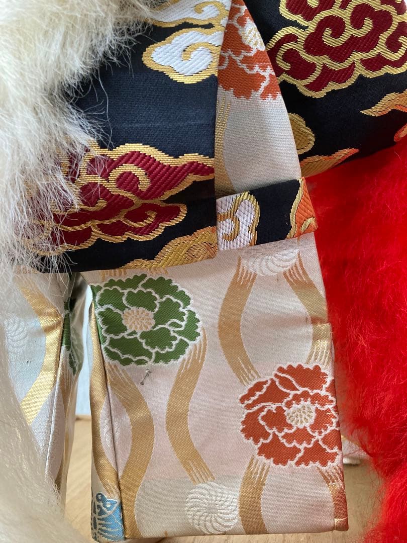 連獅子 高さ約45cm(台座含む) 日本人形 歌舞伎 昭和レトロ 骨董品