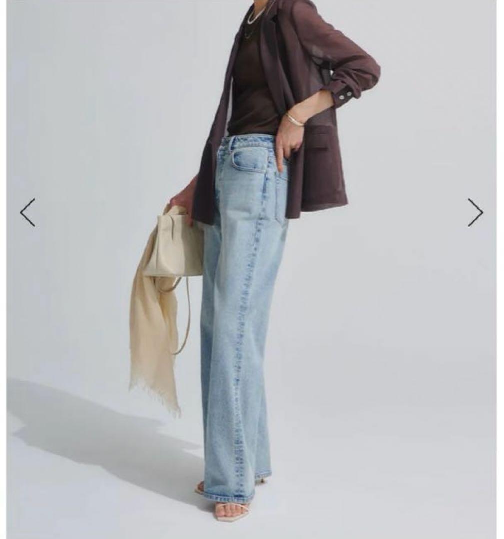 【新品タグ付き】アニュアンス　Wide leg denim ライトブルー