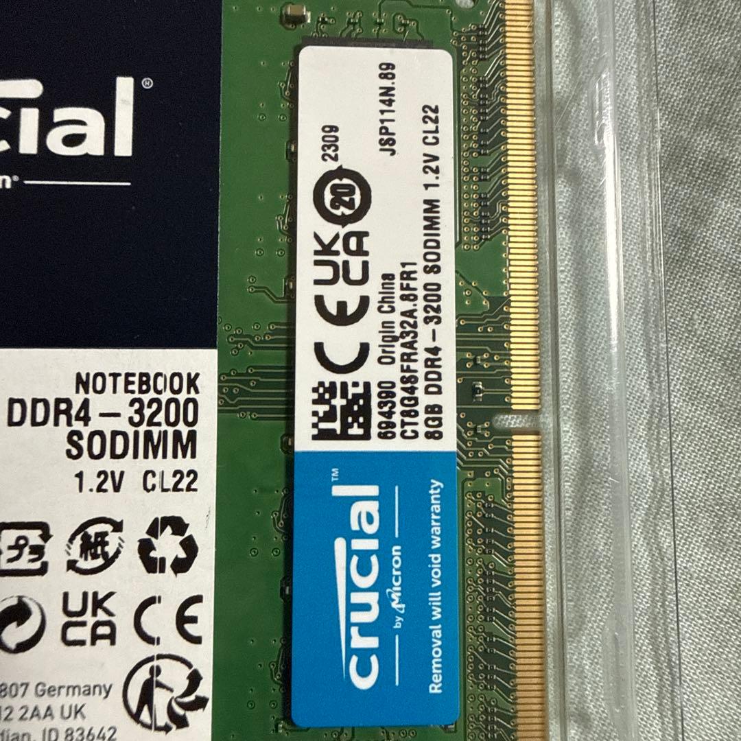 Crucial 16GB DDR4-3200 SODIMMメモリキット