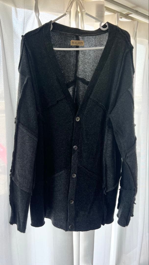 【美品】MALION vintage カシミアパッチワークカーディガン