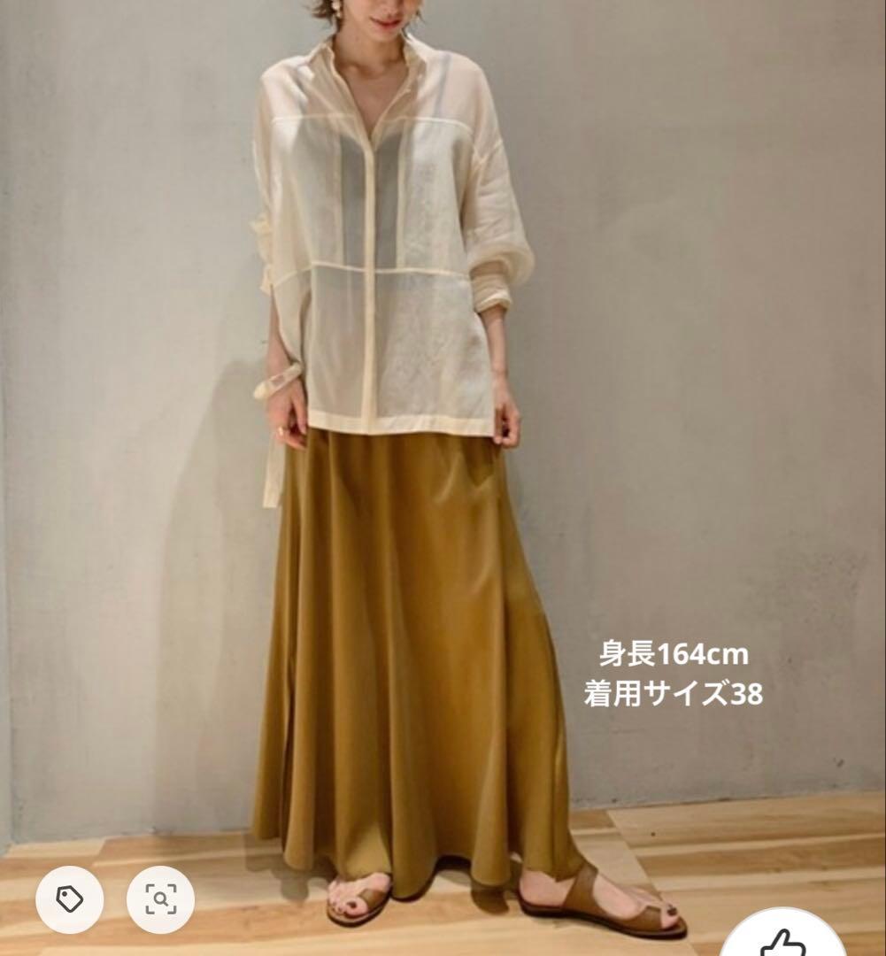 洗える 総ゴム Plage Fibril Slit スカート　38 キャメル