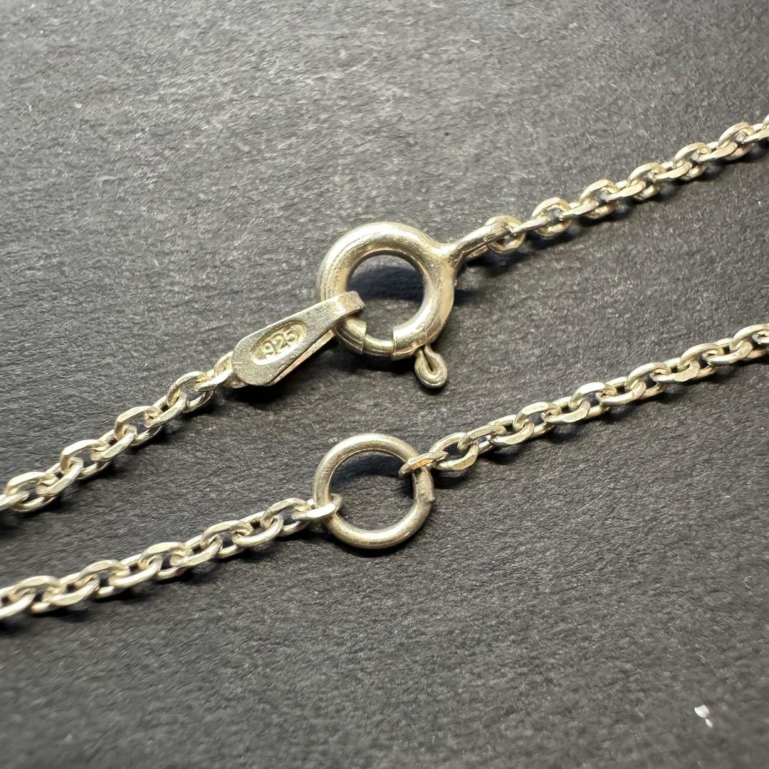 【45㎝〜50㎝ silver925】細角チェーンネックレス