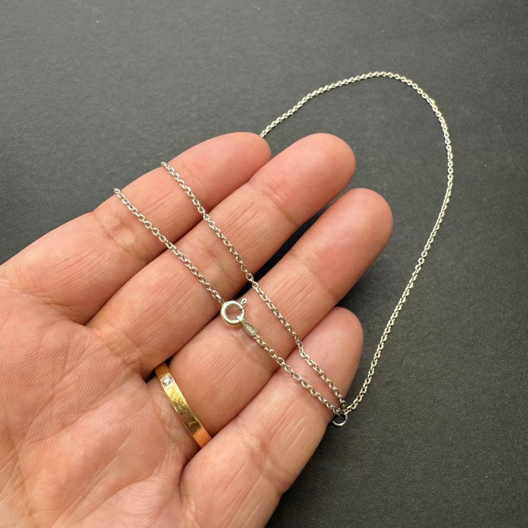 【45㎝〜50㎝ silver925】細角チェーンネックレス