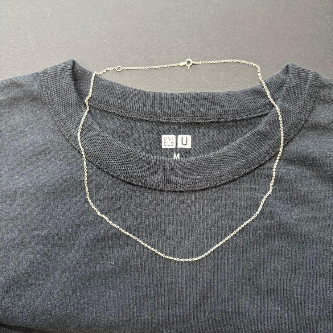 【45㎝〜50㎝ silver925】細角チェーンネックレス
