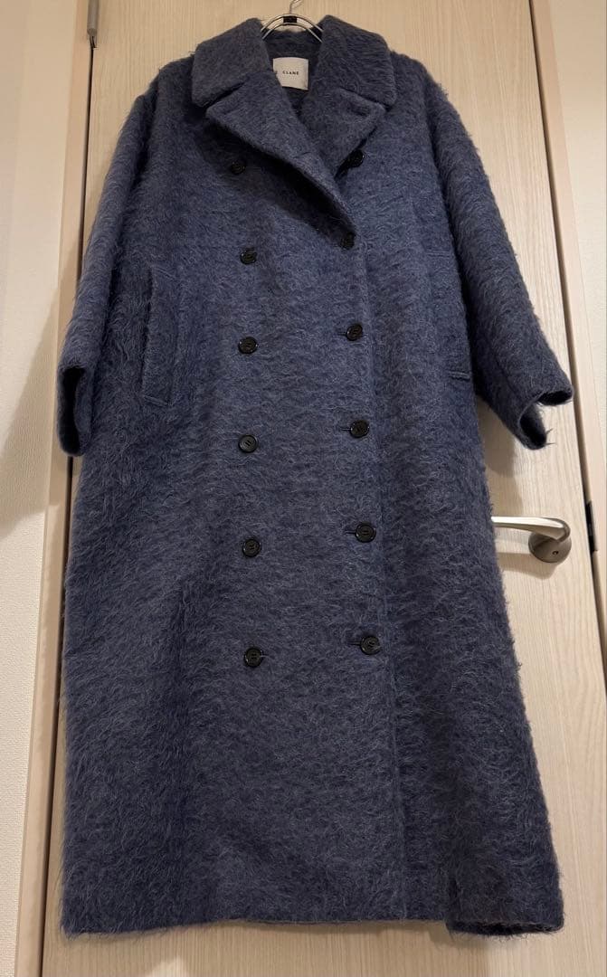 CLANE ロングシャギーベルテッドコート 02