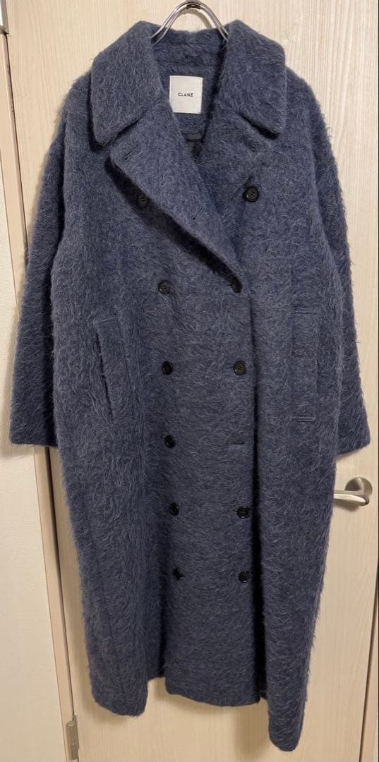 CLANE ロングシャギーベルテッドコート 02