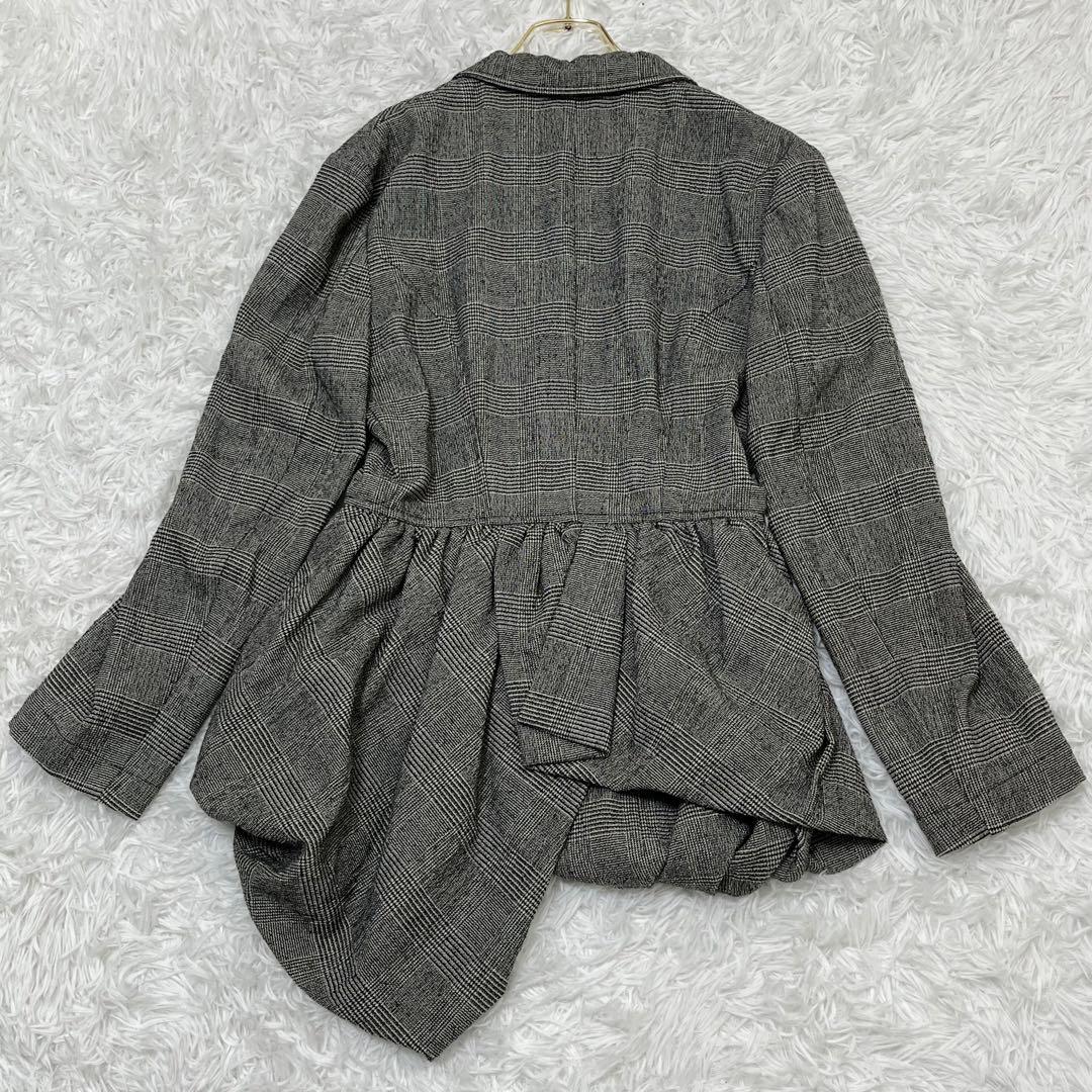 コムデギャルソン 変形 アシンメトリー ウール ジャケット チェック S