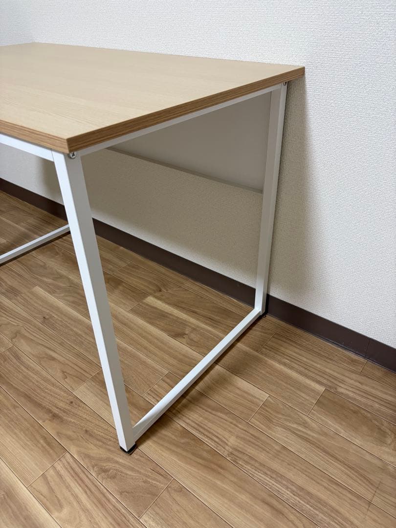 パソコンデスク　机　在宅　ワークデスク　ニトリ　100×60 オークル　ホワイト
