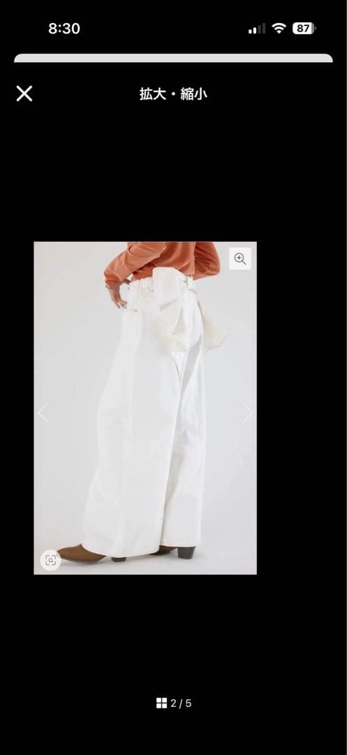 ホワイトデニム　RODEO CROWNS ロデオ　ビッグリボンデニムパンツ