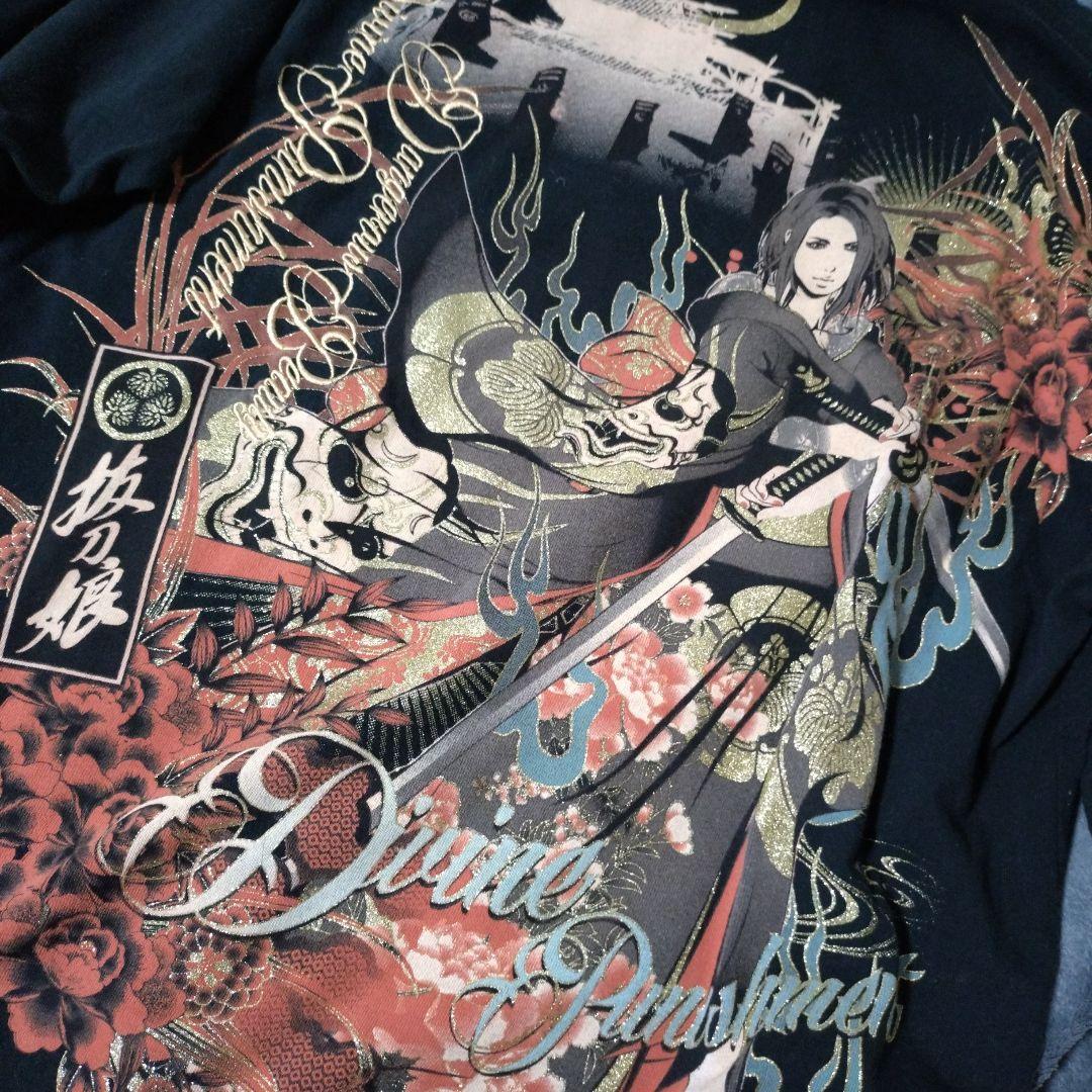 DIVINE RETRIBUTION 抜刀娘 和柄Tシャツ 刺繍 総柄 L　3枚