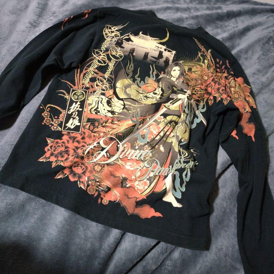 DIVINE RETRIBUTION 抜刀娘 和柄Tシャツ 刺繍 総柄 L　3枚