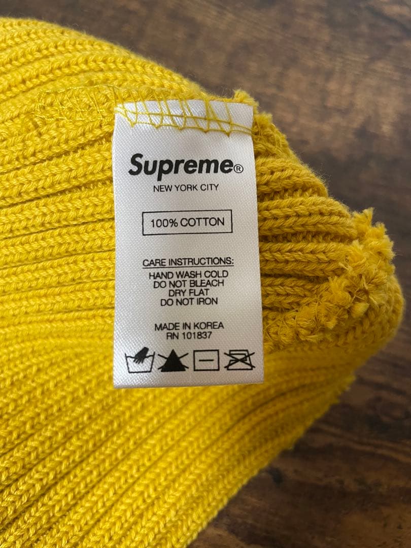 Supreme ビーニー マスタード色 ニット帽