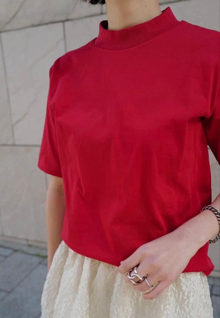 MACHATT マチャット mock neck T shirt レッド 赤