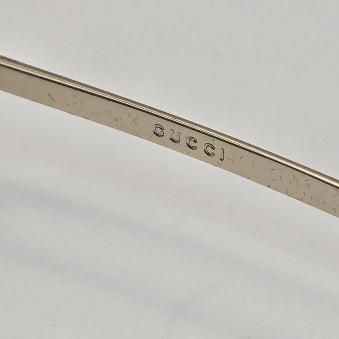 【美品】グッチ サングラス シルバー メタル ハーフリム ケース付 GG1793