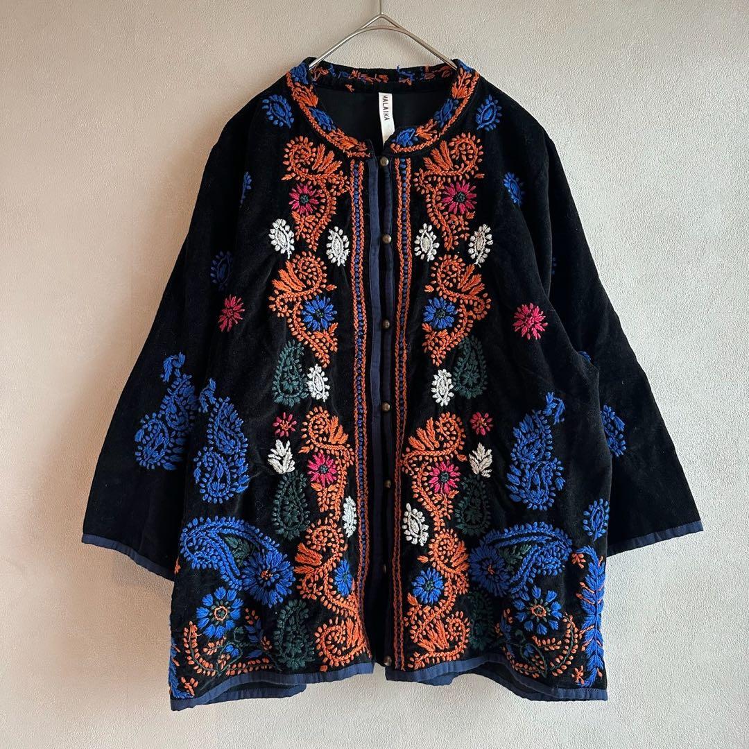 マライカ ジャケット 刺繍 エスニック 民族 シャツ インド製 希少 極美品
