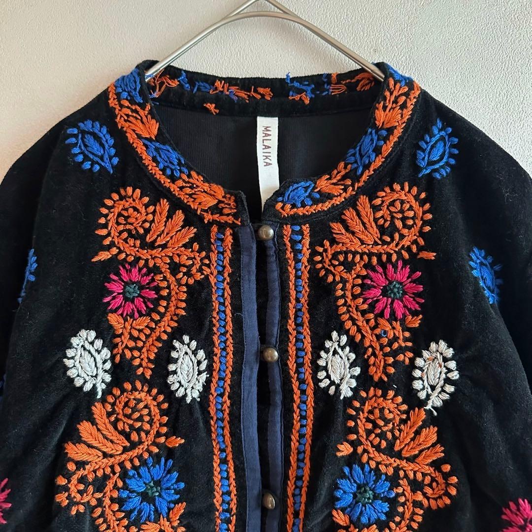 マライカ ジャケット 刺繍 エスニック 民族 シャツ インド製 希少 極美品