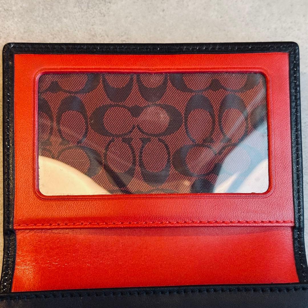 COACH ハンプトンズ　バックル　シグネチャー レザー名刺入れ　パスケース