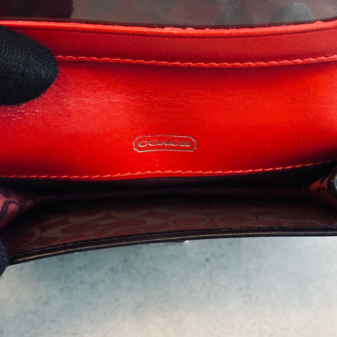 COACH ハンプトンズ　バックル　シグネチャー レザー名刺入れ　パスケース