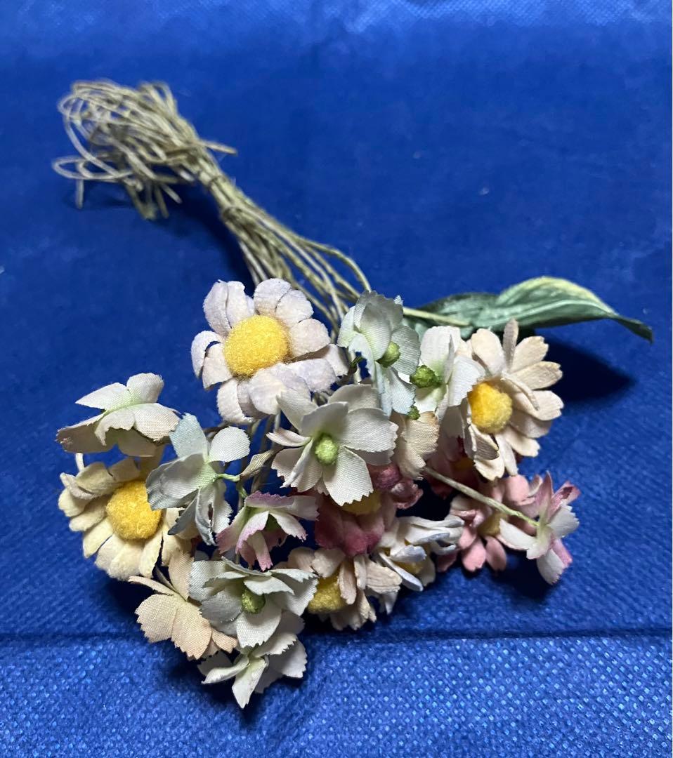 布花　染め花　アートフラワー　シックな吊るし飾り布花　4点セットおまとめ売り