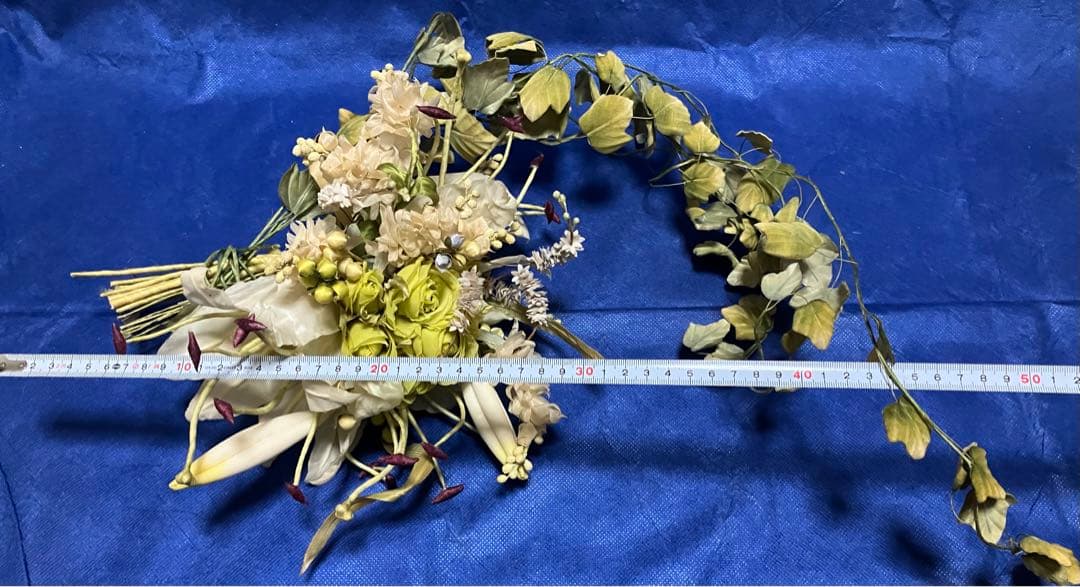 布花　染め花　アートフラワー　シックな吊るし飾り布花　4点セットおまとめ売り