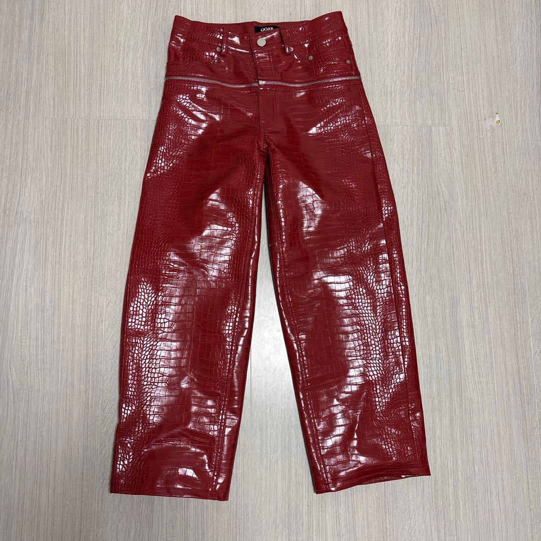 goar archive CROCO ZIPPER PANTS RED レッド