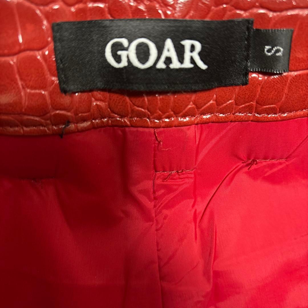 goar archive CROCO ZIPPER PANTS RED レッド