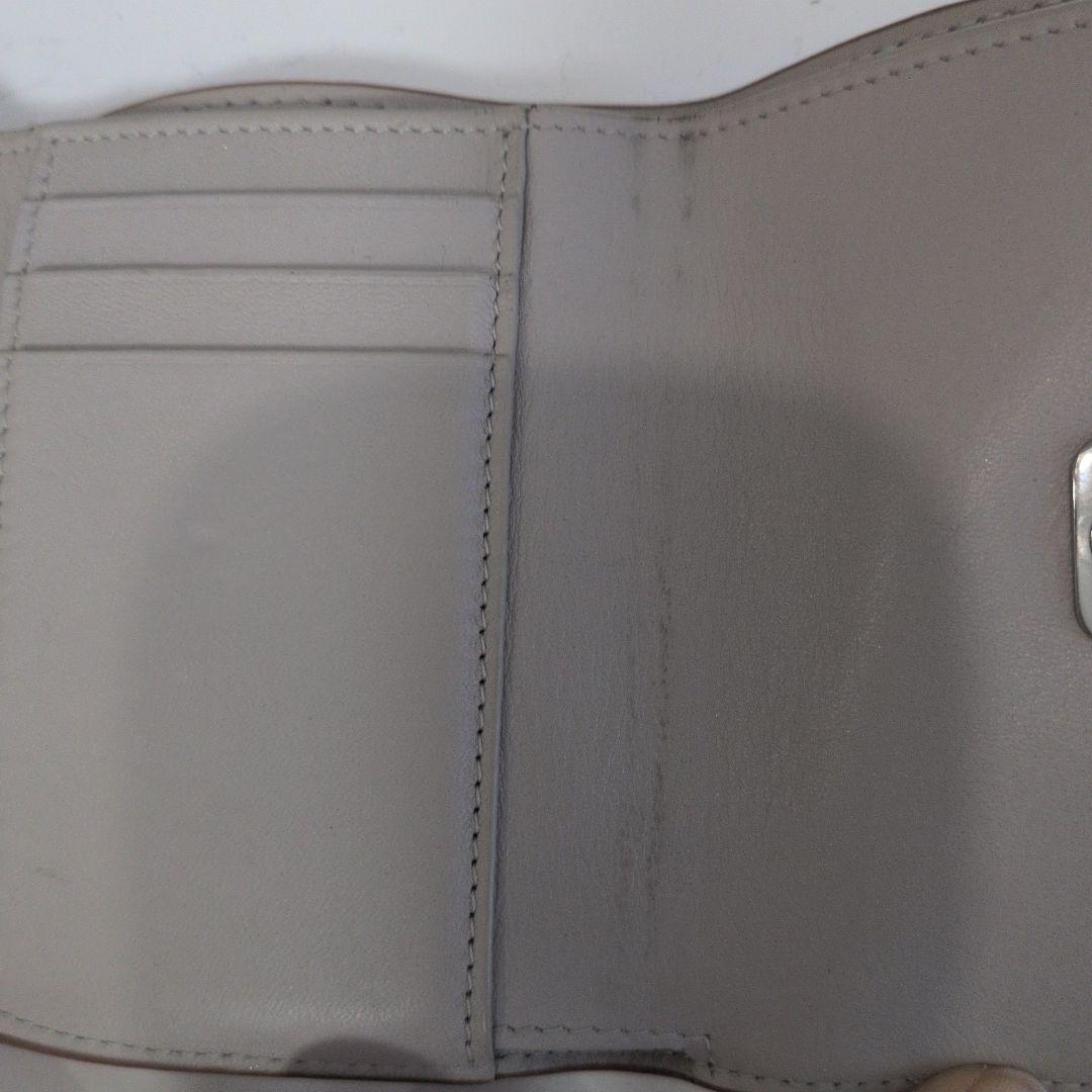 LOEWE グレージュ 三つ折り財布　コンパクト財布　ロエベ