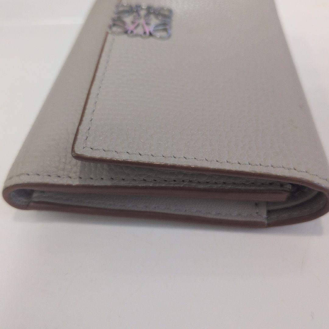 LOEWE グレージュ 三つ折り財布　コンパクト財布　ロエベ