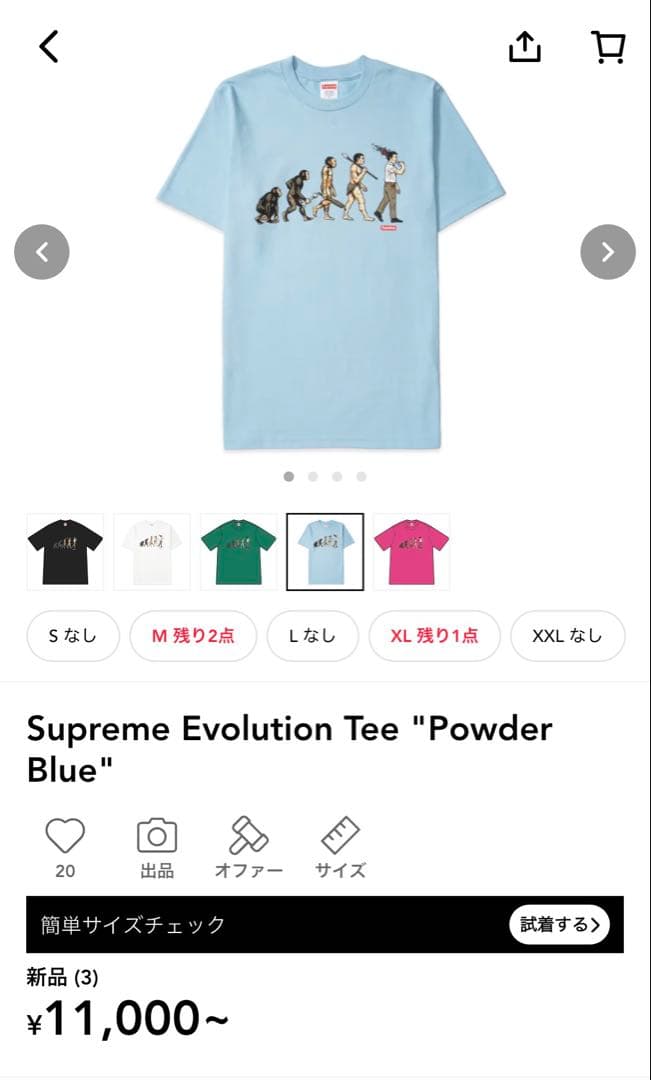 SUPREME TシャツEvolution Tee Lサイズ【完売品】