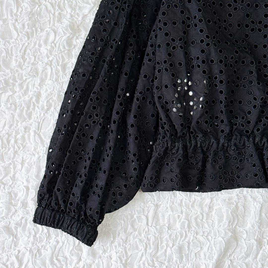 ANAYI アナイ コットンエンブロイダリーブルゾン ブラック 黒