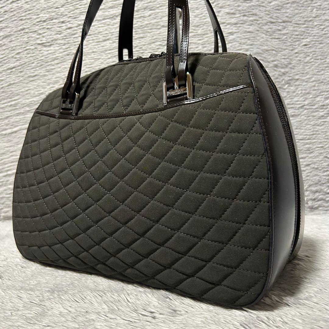 BALLY バリー ミニボストンバッグ キルティングバッグ　シルバーロゴ金具