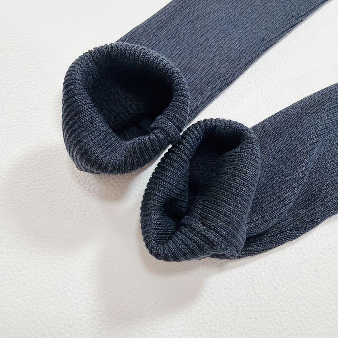 UNITED ARROWS シルク100％ リブVネック カーディガン ネイビー