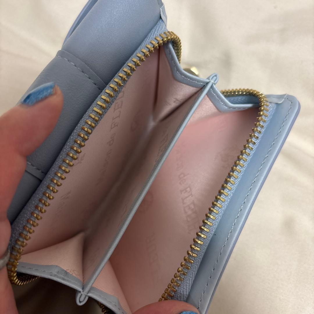 Maison de FLEUR 三つ折財布ブルー