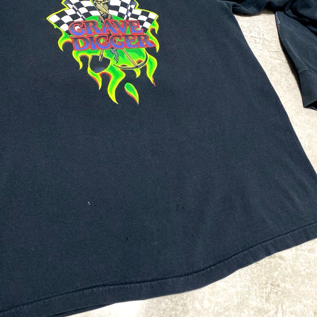 スペシャル 90s GRAVE DIGGER ロンT Tシャツ USA製 黒 M