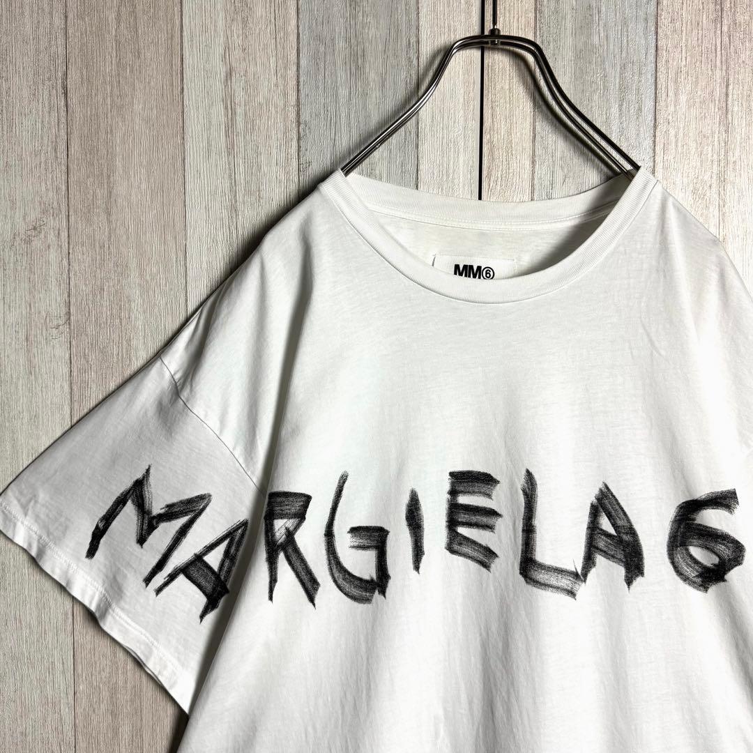 3764【希少デザイン・美品】MM⑥メゾンマルジェラ グラフィックロゴ Tシャツ
