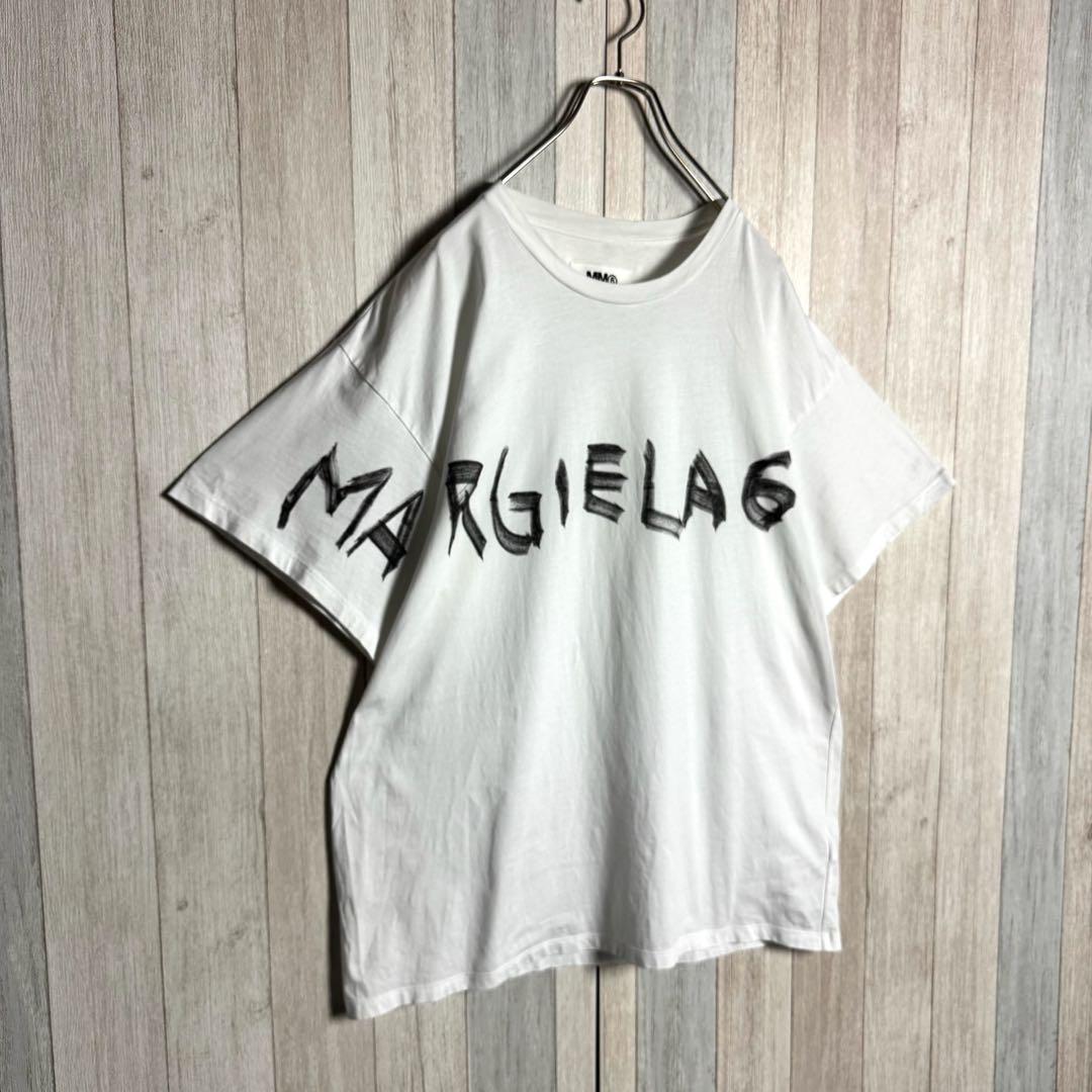 3764【希少デザイン・美品】MM⑥メゾンマルジェラ グラフィックロゴ Tシャツ