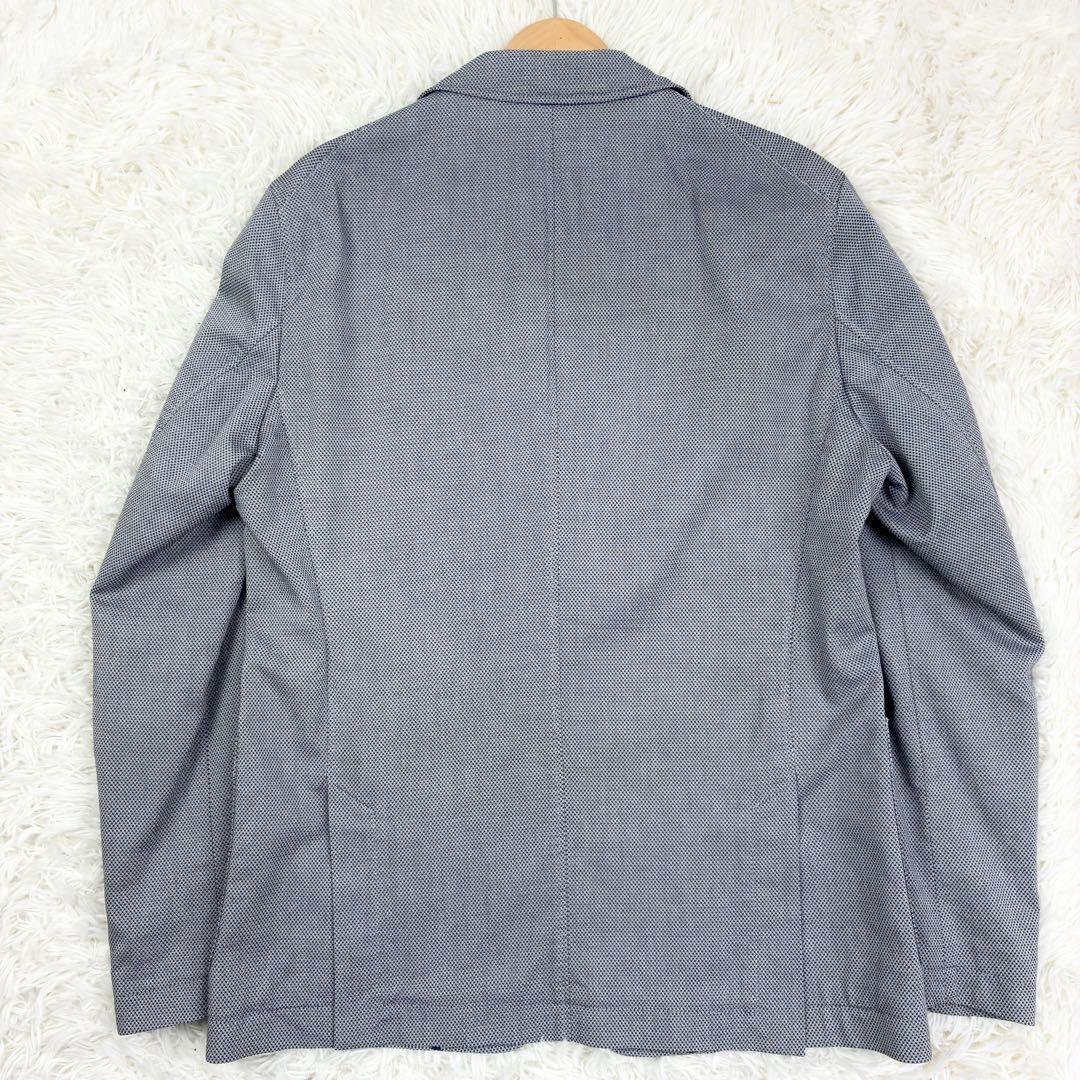 美品　ヒューゴボス　バーズアイ　アンコンジャケット　ストレッチ　XL　春色