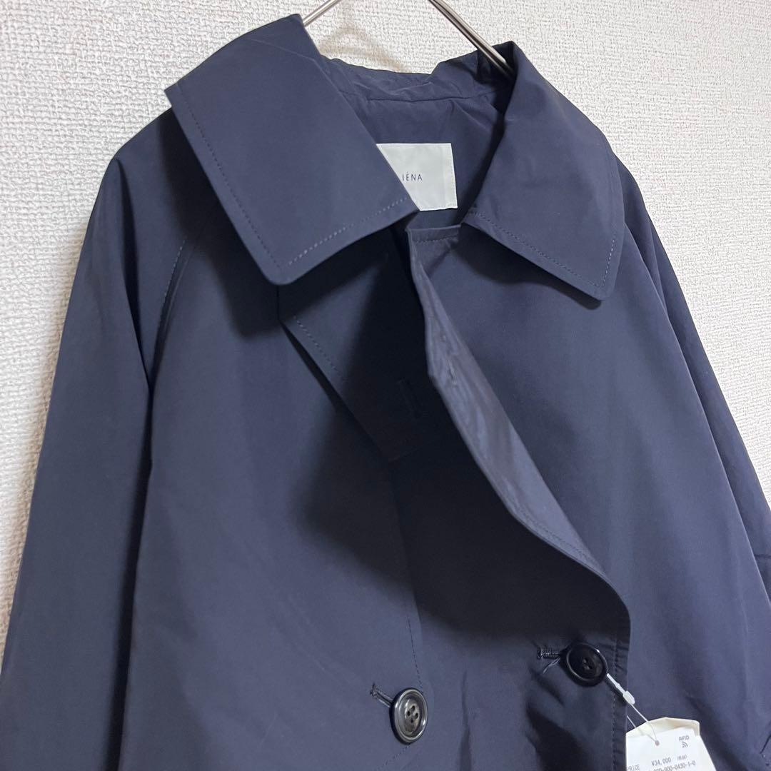 新品　イエナ　Peポプリンオーバーショートコート　ネイビー　トレンチコート