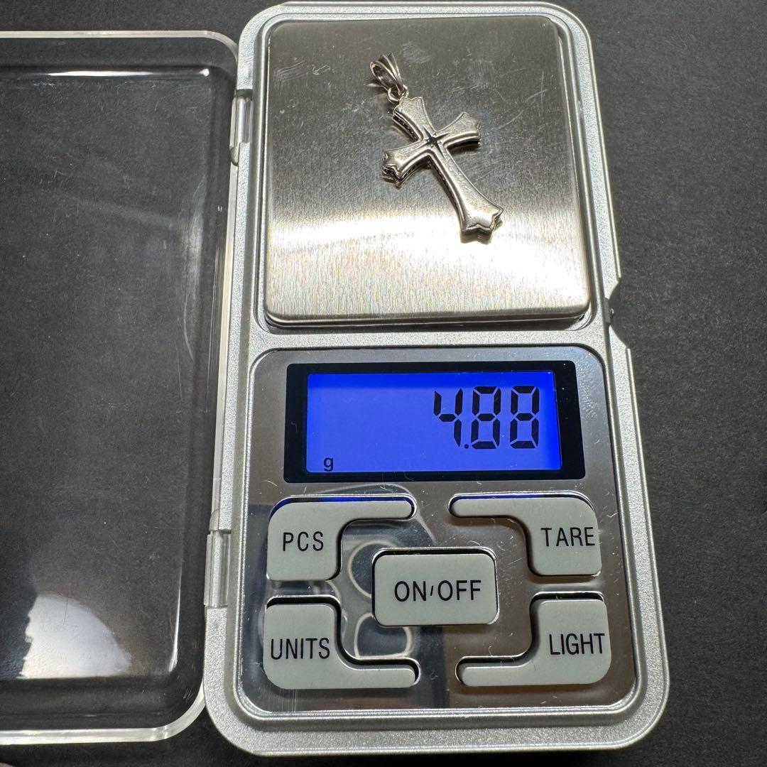 【silver950】クロス ブラックダイヤモンド ネックレストップ