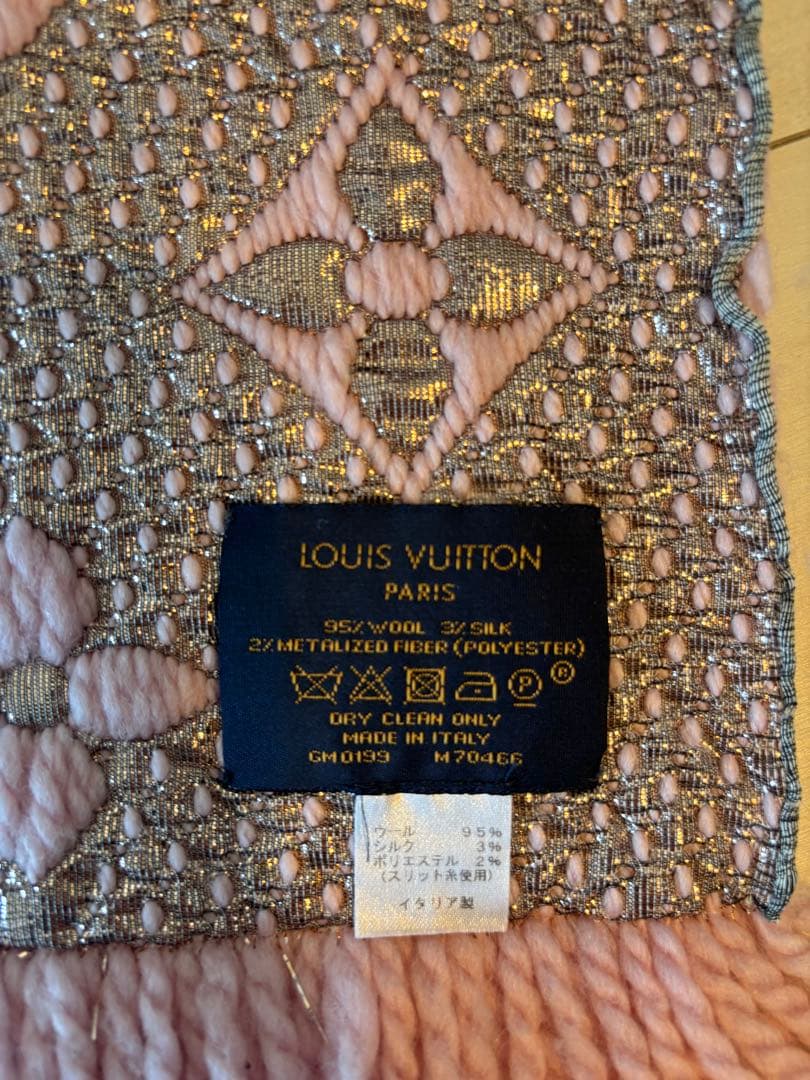 【Louis Vuitton】　モノグラムマフラー　ピンク