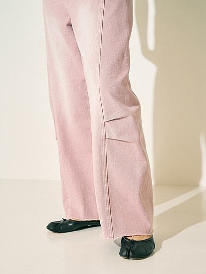 36 新品 完売品 YENN ニータックデニムパンツ ピンク