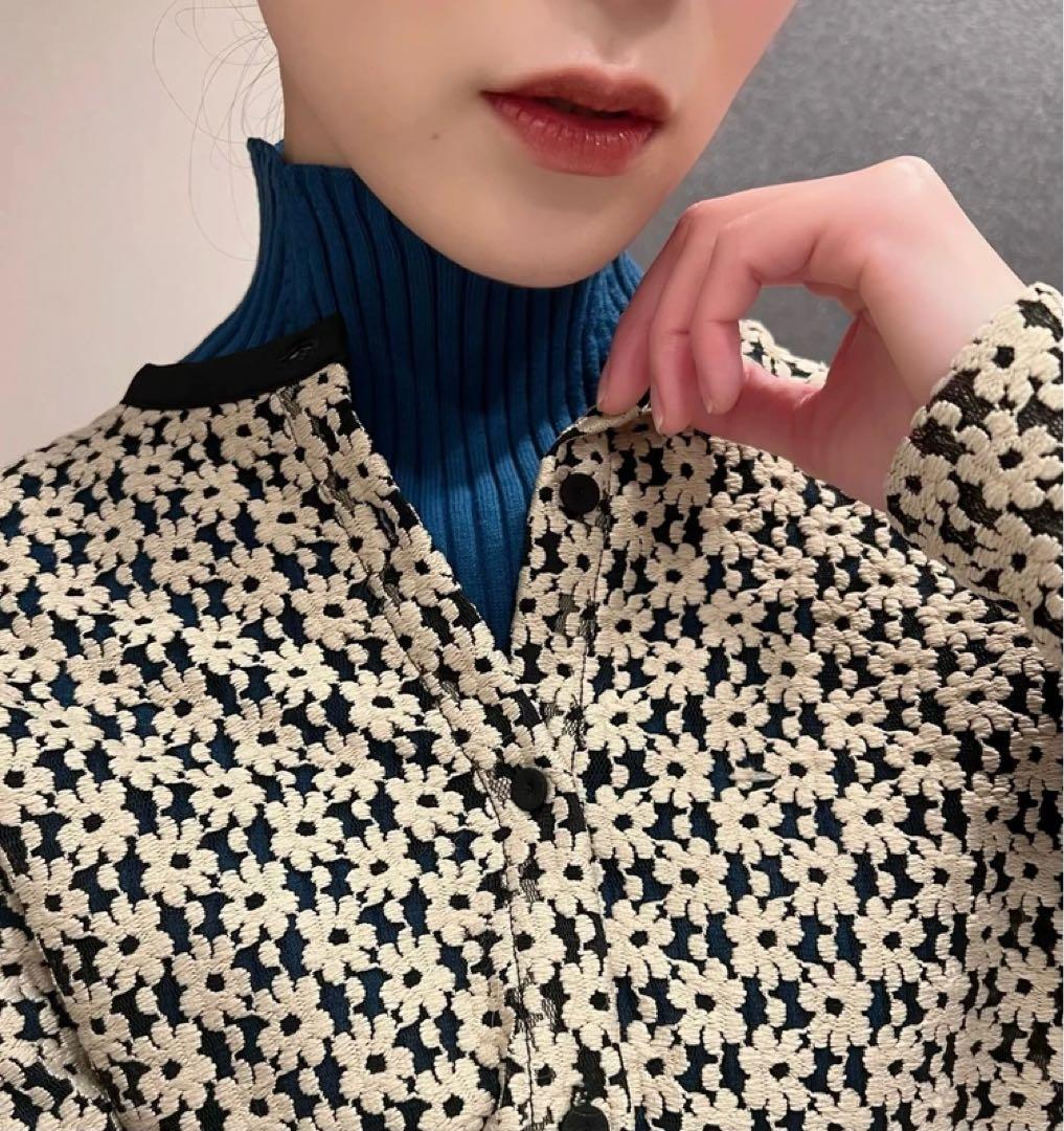 CLANEクラネ 3D FLOWER LACE CARDIGAN