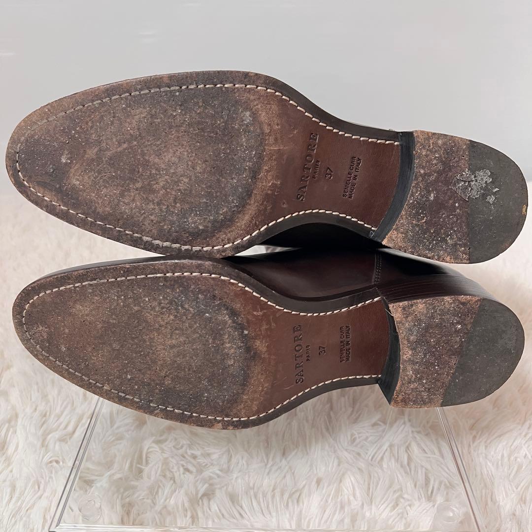 【美品】サルトル シングルバックベルト ジョッキーブーツ 37 GRIGIO