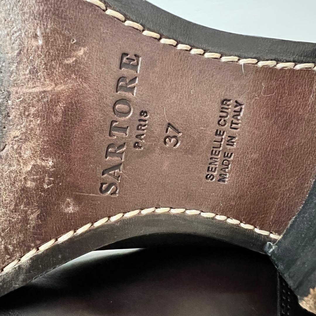 【美品】サルトル シングルバックベルト ジョッキーブーツ 37 GRIGIO