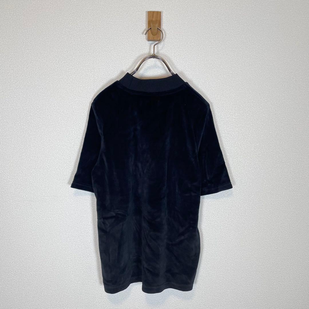 ⭐️フレッドペリー【UK10】ブラック 半袖 Tシャツ ベロア 美品